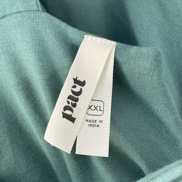 PACT Womens Plus XXL Dark Forest Fit Flare Tie Back Dress Organic Cotton Blend - Picture 7 of 12